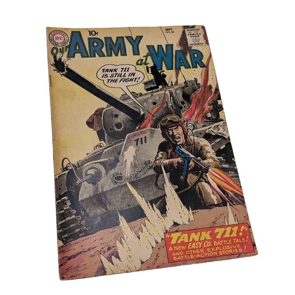 Our Army‎ At War Issue 86 1959 DC Comics Vintage Rare War Tank 711